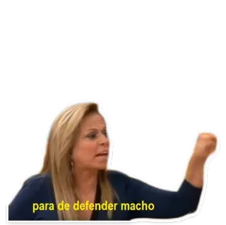 😠 para de defender macho femme, geste, parler, expression, espagnol, défense, macho telegram sticker