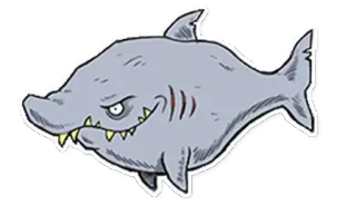 😐 Tubarão, Peixe, Animal, Desenho animado telegram sticker