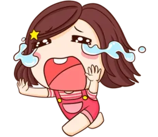 😭 llorando, triste, chica, dibujos animados, emocional, lágrimas telegram sticker