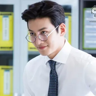😊 man, glasses, shirt, tie, office, korean, actor telegram sticker