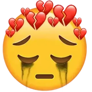 🙂 emoji, triste, chorando, coração partido, dor de amor, chateado telegram sticker