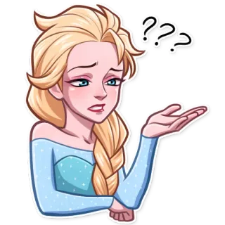 🤨 Elsa Frozen Elsa, Frozen, pregunta, confundido/a, dibujos animados, Disney whatsapp sticker