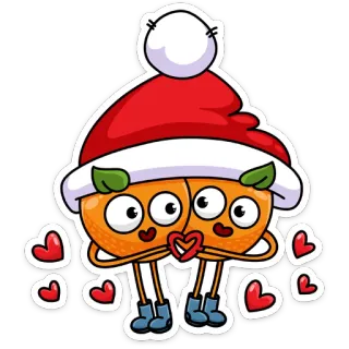 ❤️ fruits, orange, christmas, hearts, love, winter telegram sticker