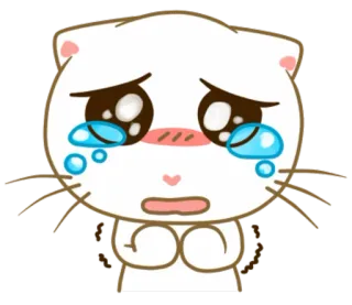 😭 chat, dessin animé, pleurs, triste, larmes, émotion telegram sticker