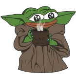 ☺️ Pepe the Frog pepe, grenouille, mème, mignon, thé, café, kawaii whatsapp sticker