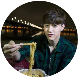 🍜 homem, asiático, comendo, macarrão, comida, hashis, retrato telegram sticker