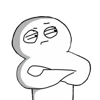 🙅‍♂️ การ์ตูน, สีขาว, สีหน้า, แขน, ท่าโพส whatsapp sticker