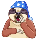 😴 luiaard, slaap, moe, schattig, cartoon, dier, nacht, zzz telegram sticker