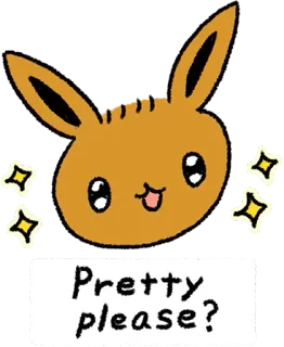 🙏 Pretty please? милый, очаровательный, заказ, кролик, блестки telegram sticker