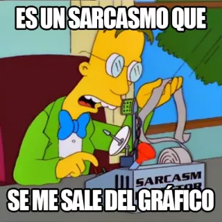😮 Milhouse Van Houten The Simpsons ES UN SARCASMO QUE
SE ME SALE DEL GRÁFICO Sarcasmo, Meme, Divertente, Cartone animato, Umorismo, Barzelletta telegram sticker