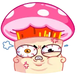🤯 きのこ, 怒り, 漫画, 面白い, 顔 telegram sticker