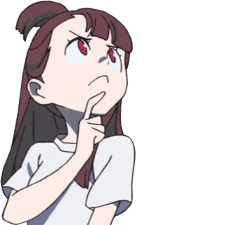 🤔 Atsuko Kagari Little Witch Academia Anime, Personaje, Pensando, Little Witch Academia, Atsuko Kagari, Dibujos animados telegram sticker