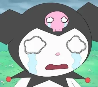 😭 Kuromi 쿠로미, 울음, 슬픈, 산리오, 애니메이션, 만화 telegram sticker