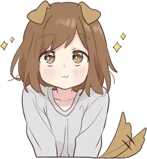 🥺 cute, anime, dog, cartoon, sparkle, girl, kawaii telegram sticker