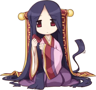 💅 anime, female, traditional, dress, sitting, comb telegram sticker