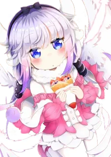 😳 Kanna Kamui Miss Kobayashi's Dragon Maid Anime, Dragão, Fofo, Kawaii, Kanna, Kanna Kamui, Dragon Maid whatsapp sticker
