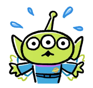 👿 Alien Toy Story 외계인, 토이 스토리, 디즈니, 픽사, 만화, 귀여운, 초록 telegram sticker