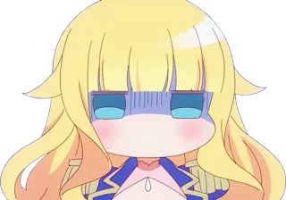 😱 anime, cartone animato, preoccupato, ansioso, biondo, chibi, scioccato whatsapp sticker