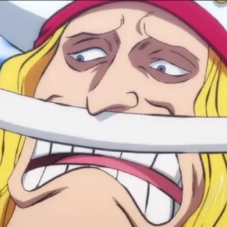 🏴‍☠️ Whitebeard One Piece Аниме, Ван Пис, Белоус, Мультфильм, Смешное лицо telegram sticker