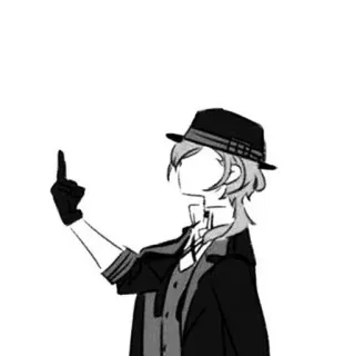 🐈 Anime, Stinkefinger, Beleidigung, Cartoon, Hut, Mantel telegram sticker
