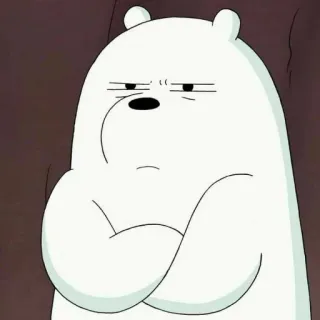 ✨ Ice Bear We Bare Bears Oso polar, We Bare Bears, Dibujos animados, Oso polar, Oso, Serio, Brazos cruzados telegram sticker
