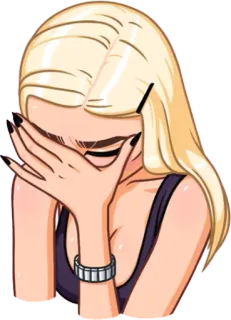 🤦‍♀ Фейспалм, Женщина, Разочарование, Блондинка, Рука на лице telegram sticker