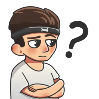 🤨 pensando, pregunta, dibujos animados, confundido, inseguro telegram sticker