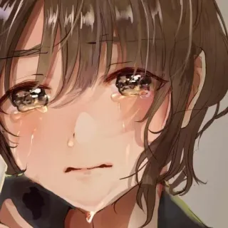 💙 Anime, weinen, traurig, Mädchen, Tränen telegram sticker