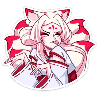😝 Fille anime, Fille renard, Kitsune, Anime, Sticker, Dessin animé telegram sticker