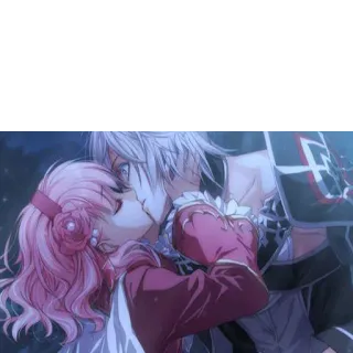 ❤ animé, baiser, romance, couple, oeuvre d'art, illustration telegram sticker
