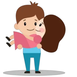 😘 amore, coppia, romantico, cartone animato, carino, abbraccio whatsapp sticker