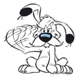 🙃 cachorro, desenho animado, animal, branco, quadrinho, personagem whatsapp sticker