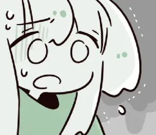 😨 animé, nerveux, dessin animé, transpiration telegram sticker