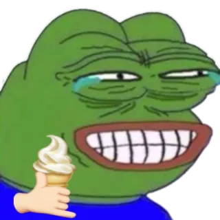 😂 Pepe the Frog Pepe, kodok, meme, es krim whatsapp sticker