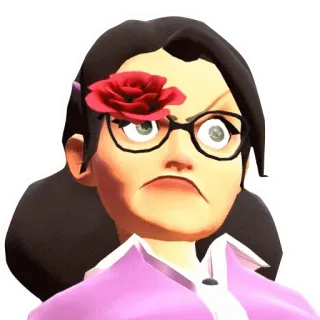 😾 Ms. Pauling Team Fortress 2 Ms. Pauling, Team Fortress 2, personagem, videogame, rosa, óculos telegram sticker