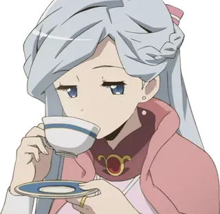 ☕️ Anime, Menina, Chá, Bebendo, Fofo, Personagem telegram sticker