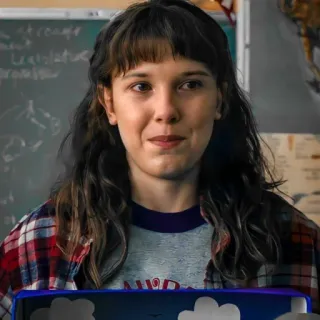 😐 Eleven Stranger Things Stranger Things, Eleven, Millie Bobby Brown, Netflix, Série de TV, Retrato telegram sticker