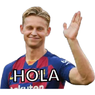 😁 HOLA greeting, spanish, hola, soccer, person whatsapp sticker