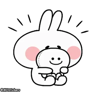 😢 토끼, 귀여운, 만화, 스티커, 흰색, 미니멀, 토끼 telegram sticker