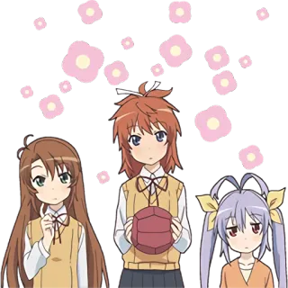 🤔 アニメ, キャラクター, 女子高生, 花, 可愛い, グループ telegram sticker