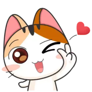 😘 猫, 平和, ハート, 可愛い, 動物 telegram sticker