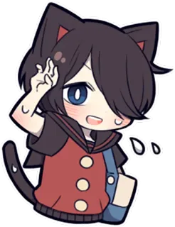 🌞 Anime, Katze, Niedlich, Chibi, Kawaii, Sticker whatsapp sticker