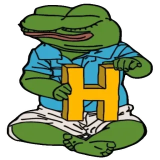 🐸 Pepe the Frog pepe, 青蛙, 网络迷因, 迷因, 字母H telegram sticker