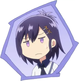 😪 anime, manga, character, sticker, purple hair telegram sticker