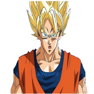 😲 Goku Dragon Ball Z anime, super saiyan, Goku, Dragon Ball Z, pertempuran, kartun whatsapp sticker