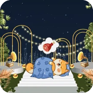 🌌 dog, sleeping, meat, dream, cartoon telegram sticker