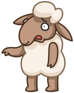 😟 ovelha, animal, desenho animado, personagem telegram sticker