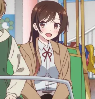🌸 Chizuru Mizuhara Rent-A-Girlfriend Anime, Chizuru Mizuhara, Rent-A-Girlfriend, słodkie, Kreskówka telegram sticker