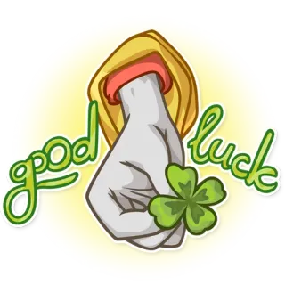 🍀 good luck boa sorte, trevo, fortuna, mão, adesivo telegram sticker