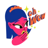 🙍‍♀️ oh wow woman, wow, oh, surprise, reaction, shocked telegram sticker